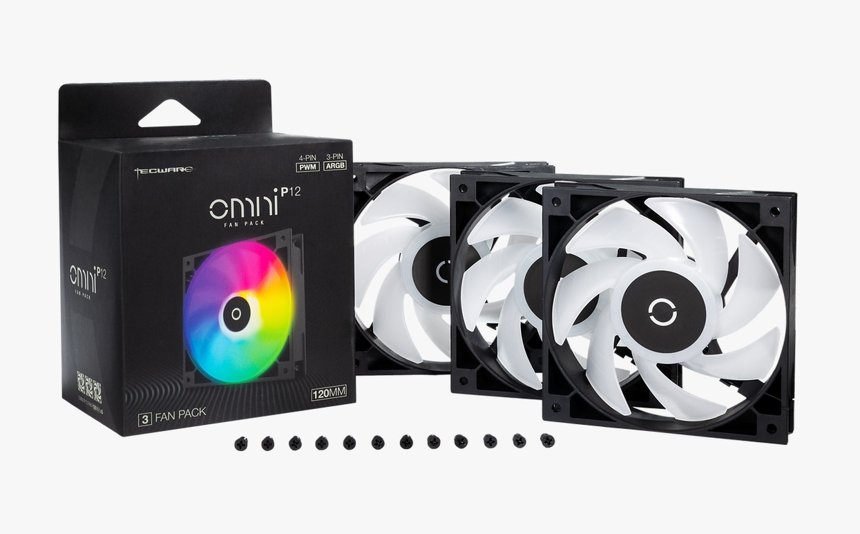 REFRIGERACION COOLER GABINETE TECWARE OMNI P12 X3 FAN PACK ARGB BLACK TWAC-OMP12-3BK