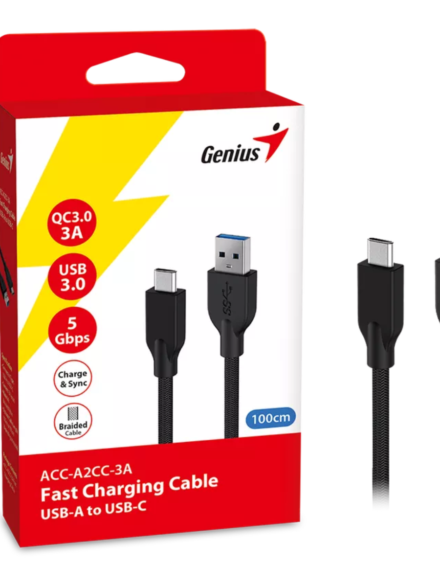 CABLE TIPO C A USB GENIUS 1MT ACC-A2CC-3A