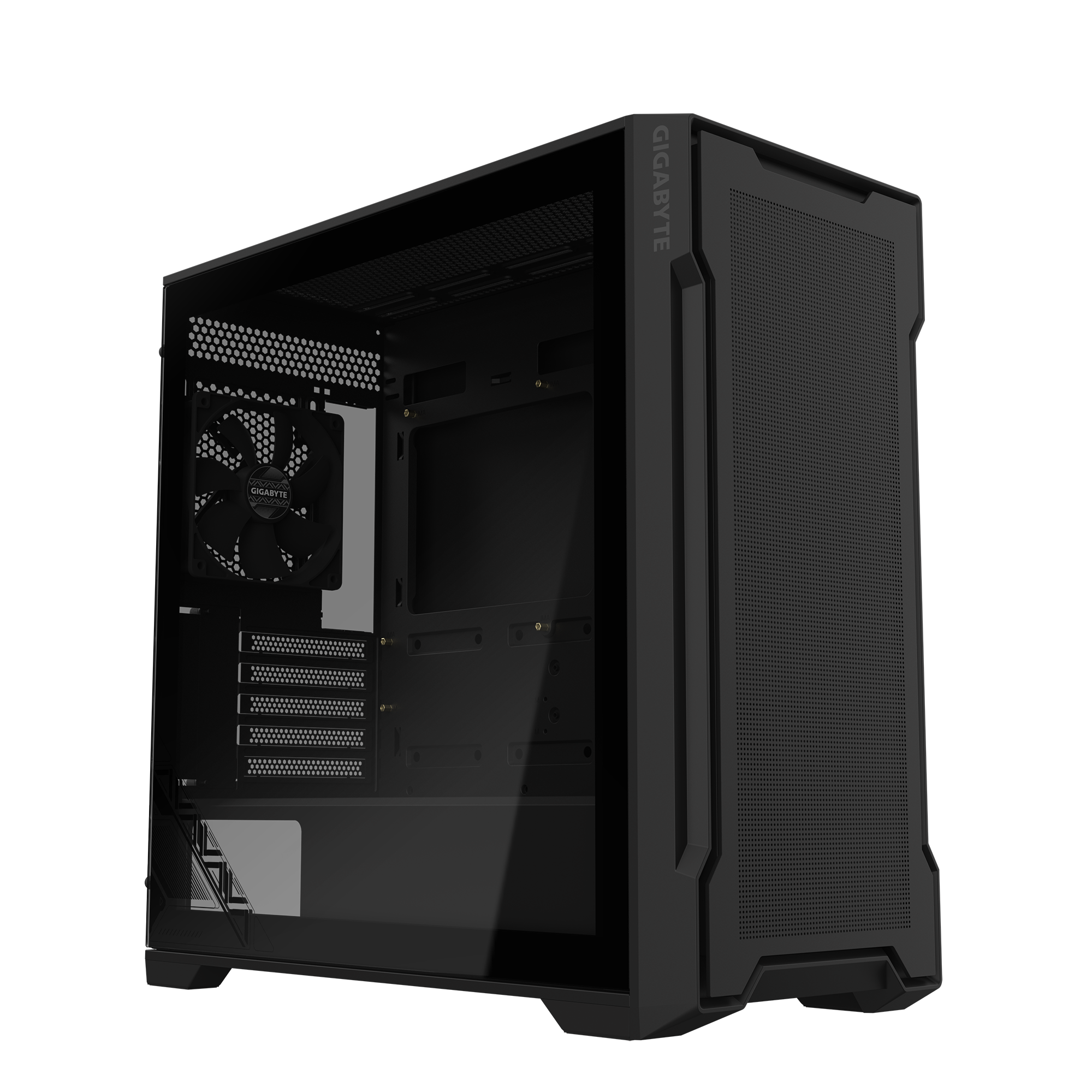 Gabinete Gamer Gigabyte C102 Glass X2 Fan Black GB-C102G