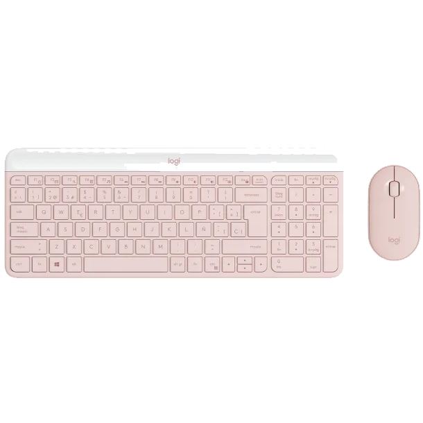 Perifericos Teclado + Mouse Logitech MK470 Slim Pink Inalambrico 920-011312