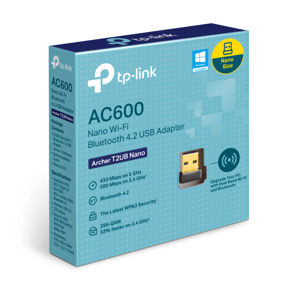 CONECTIVIDAD PLACAS WIFI DUAL BAND TP-LINK USB ARCHER T2UB NANO BLUETOOTH 4.2