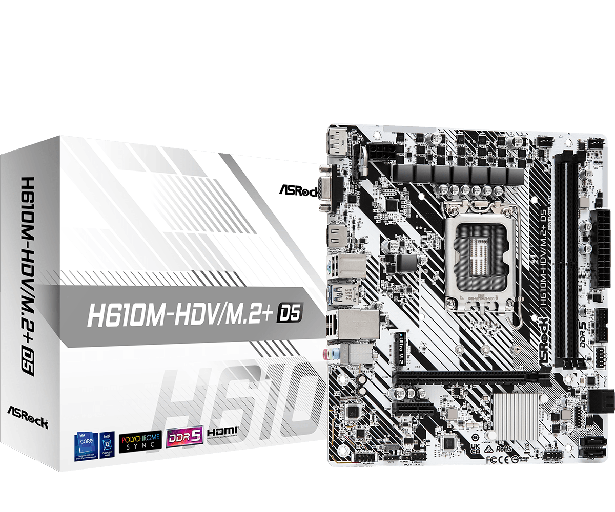 MOTHERBOARD INTEL ASROCK H610M-HDV/M.2+ D5 S1700