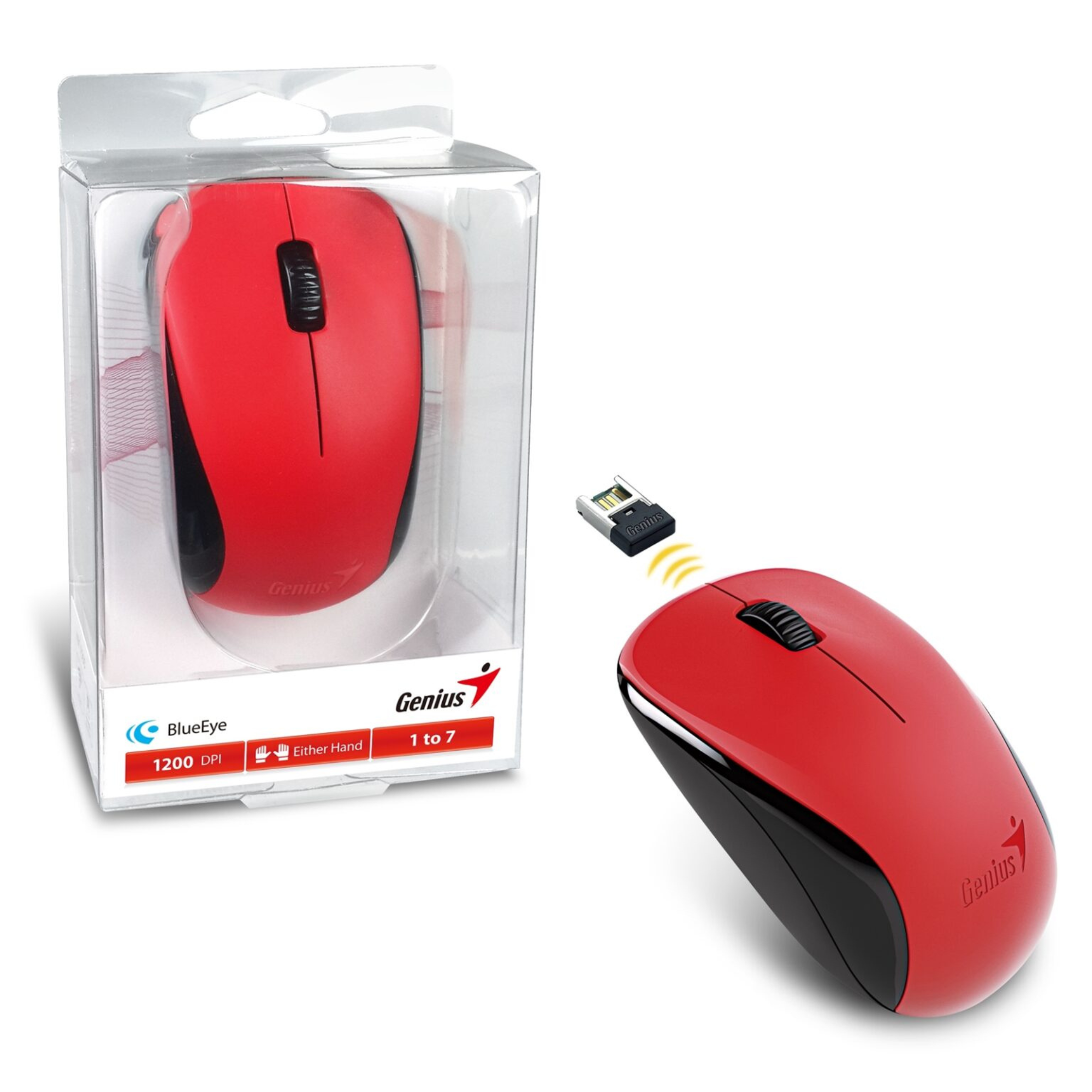 Periféricos Mouse Inalámbrico Genius BlueEye Red 6m NX-7000