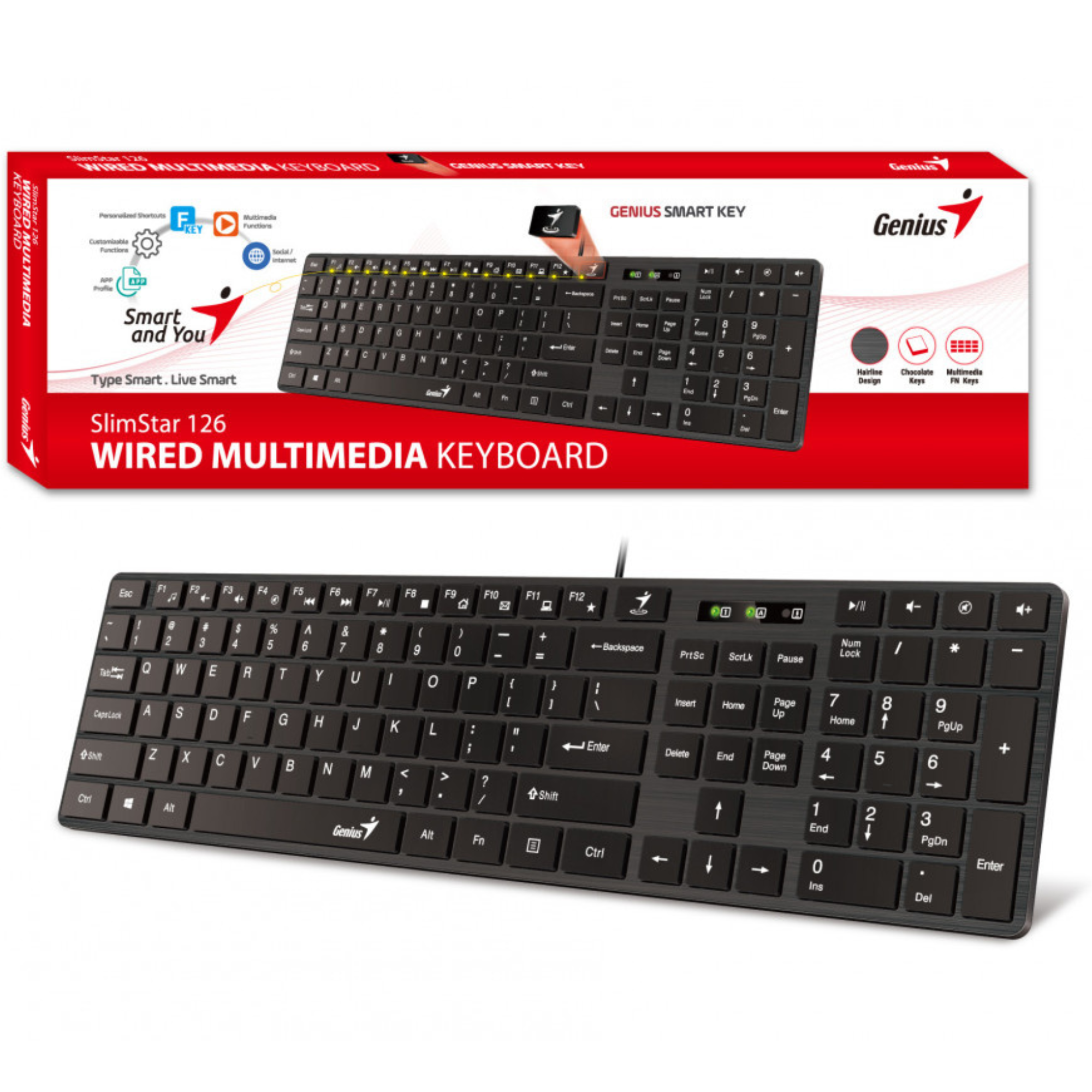 Periféricos Teclado USB Genius Black SlimStar 126