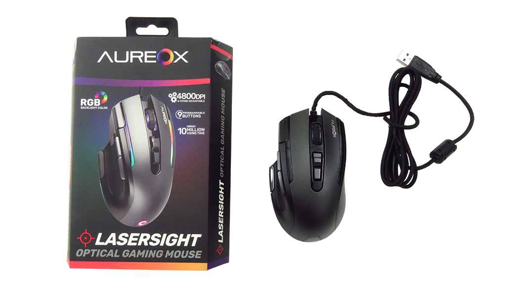 Periféricos Mouse Gamer Aureox Lasersight Gaming Rgb Black 4.8K Dpi Gm400