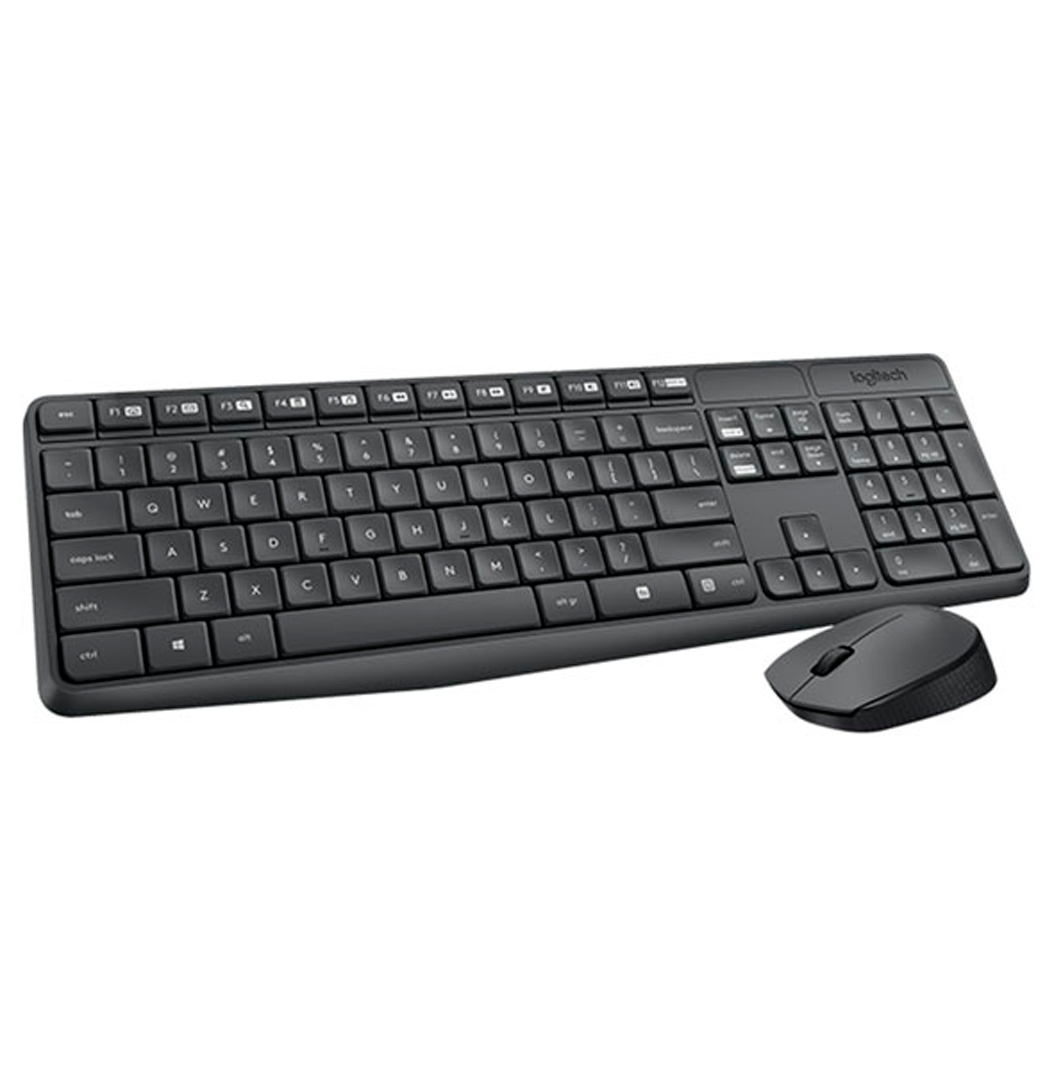 COMBO TECLADO Y MOUSE WIRELESS LOGITECH MK235 GRIS