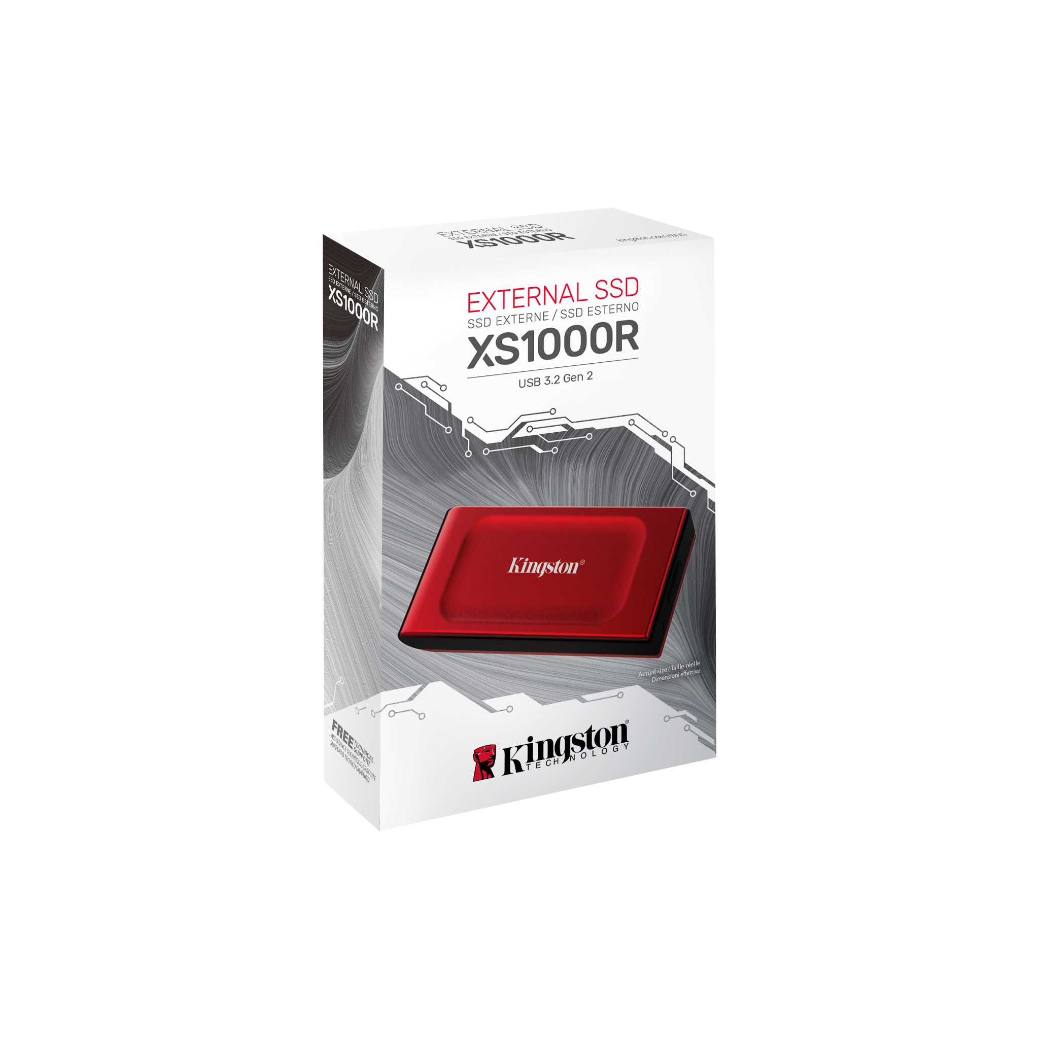 SSD 1TB Kingston externo SXS1000 RED BLACK  USB 3.2