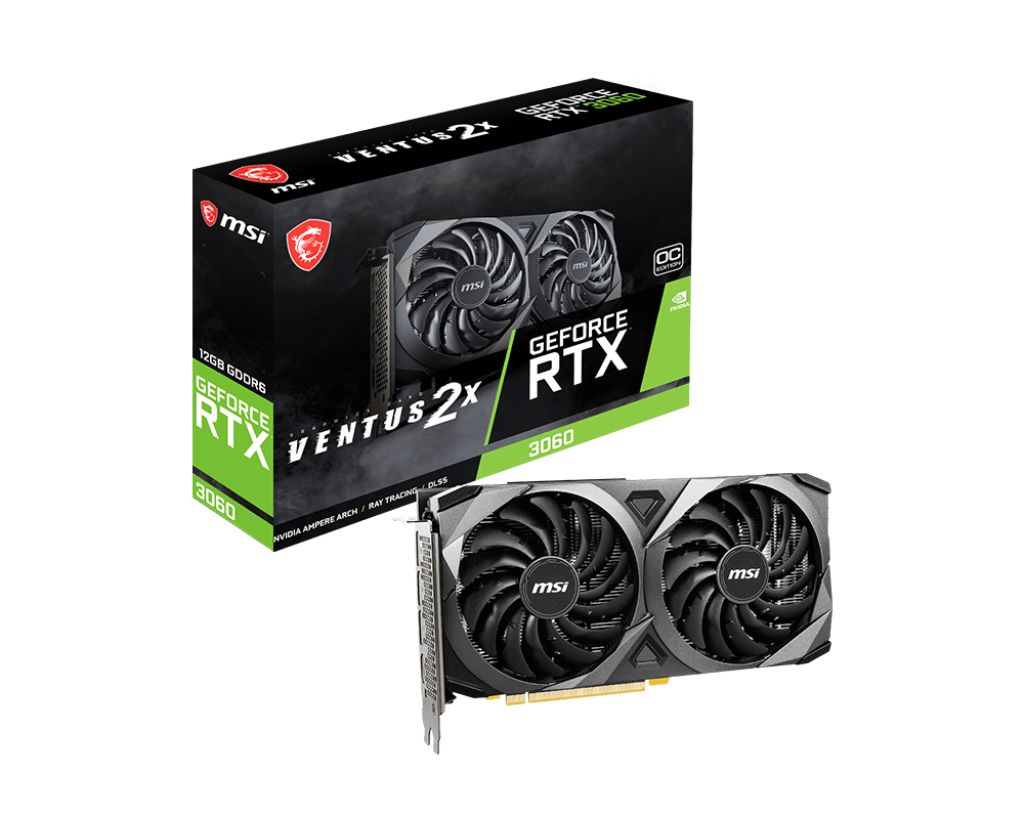 Placa de Video MSI NVIDIA GeForce GeForce RTX 3060 VENTUS 12G OC  Ventilador dual