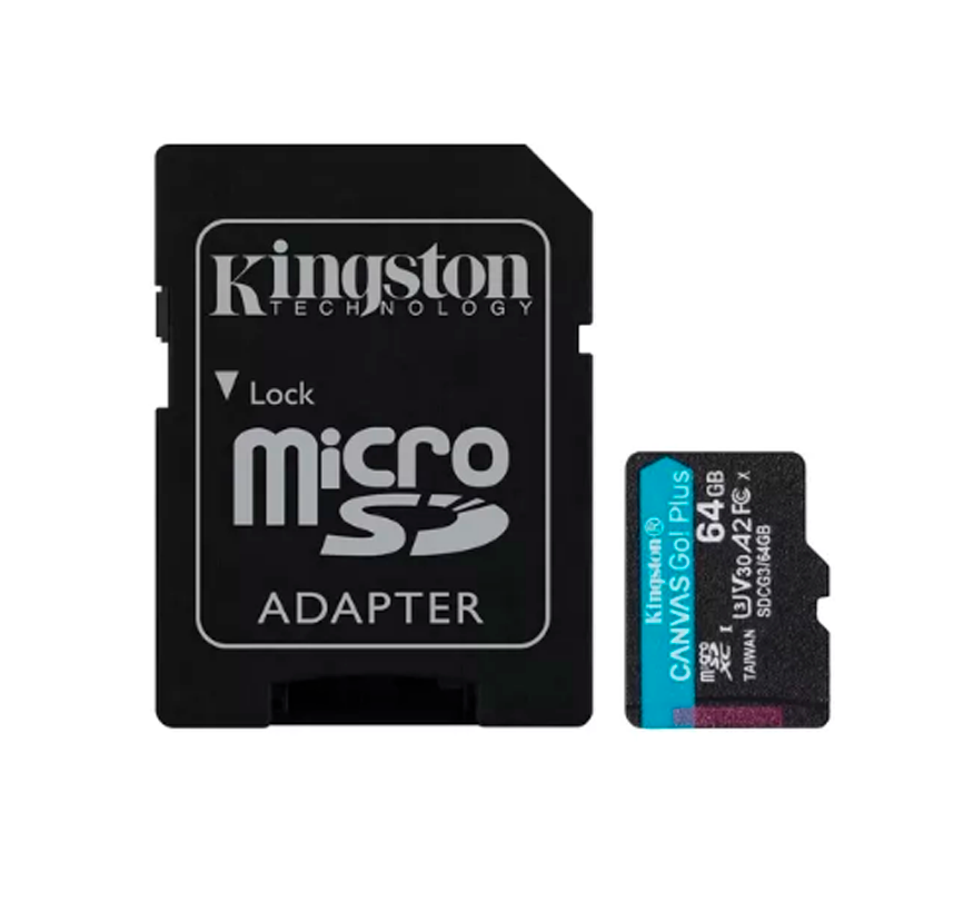 Tarjeta de Memoria KINGSTON Canvas Go Plus MicroSDXC 64GB   Vel. UHS-I U3 V30 A2