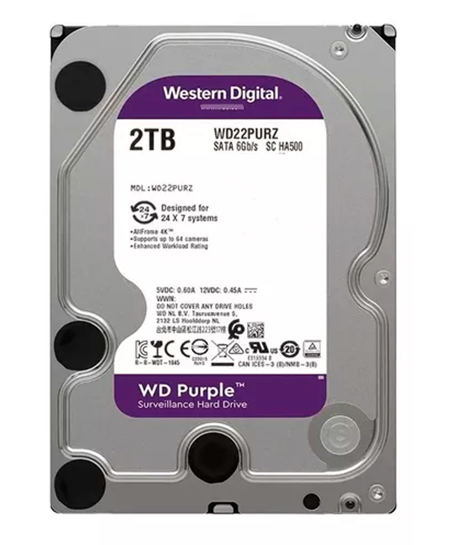 HD Western Digital Interno 2Tb SATA III Purple Surveillance   64mb cache