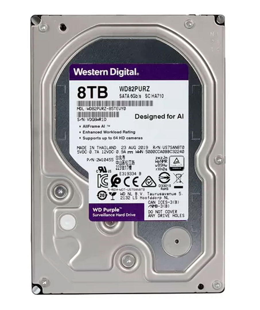 HD Western Digital Interno 8Tb SATA III Purple Surveillance 256Mb 5640 RPM