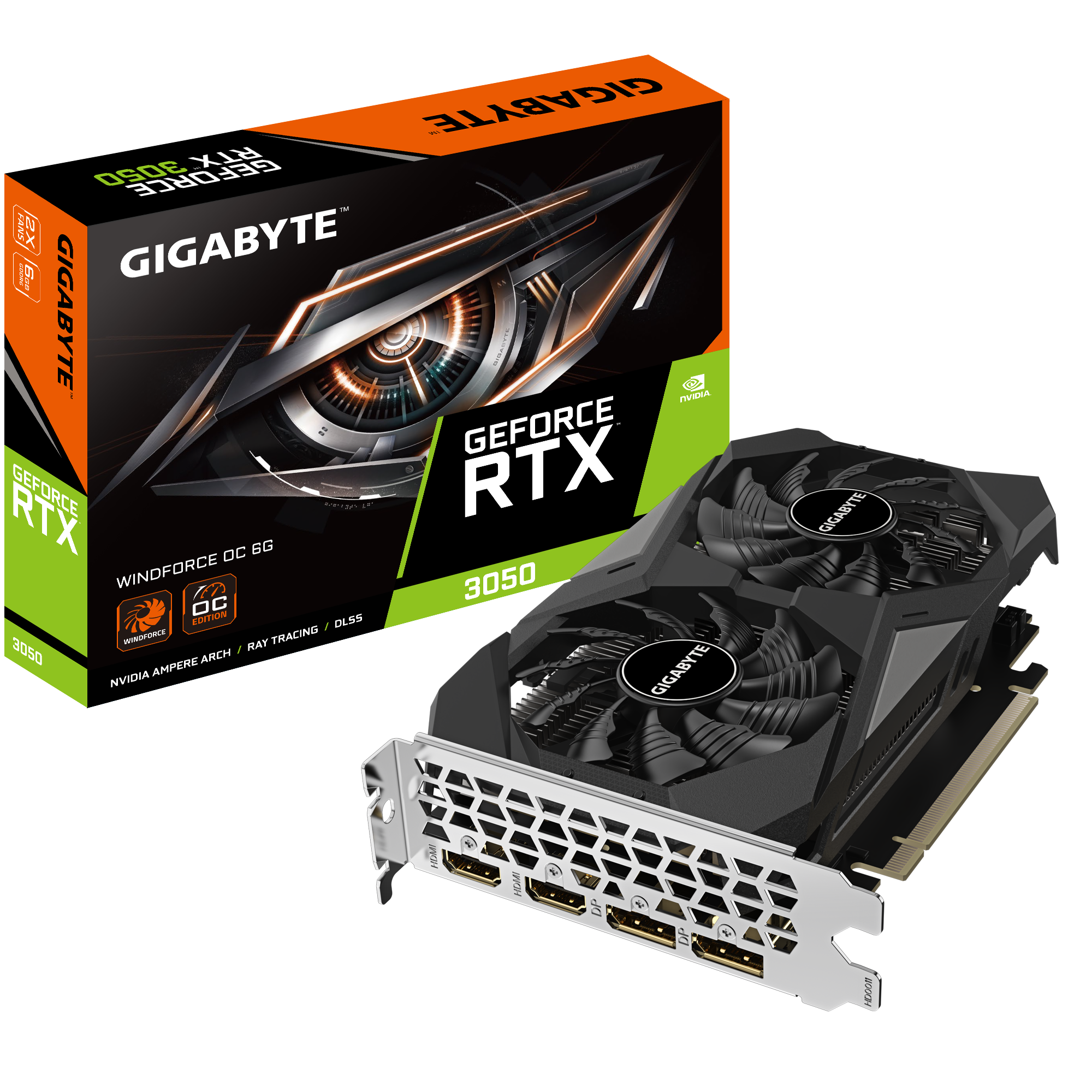 VGA Gigabyte GeForce RTX 3050 WINFORCE OC 6G