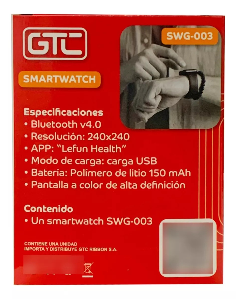 Smart Watch Gtc Swg-003-v Reloj Inteligente Violeta
