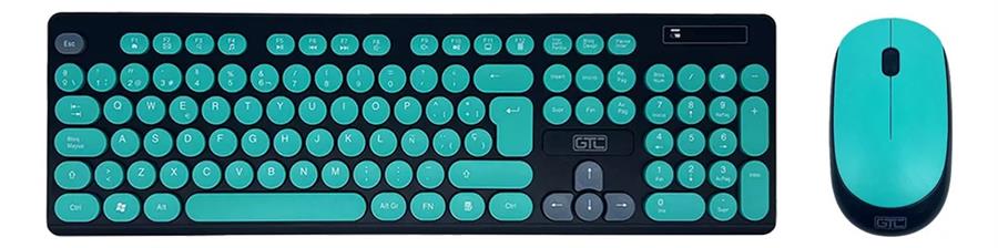 Combo Inalambrico Mouse Teclado Gtc Soft Duo 104 Teclas Plug & Play Mint Cbg-027v