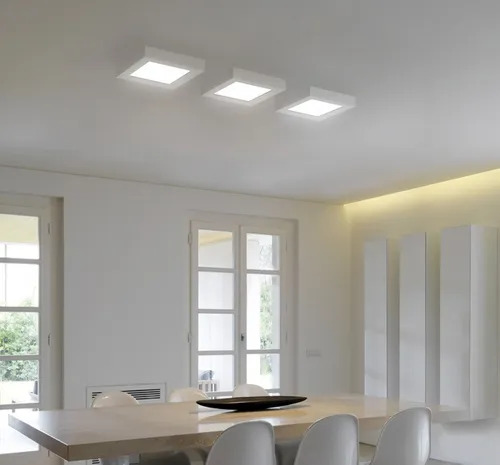 Panel Plafón Led 12W Exterior Cuadrado Blanco Cálido Akai.