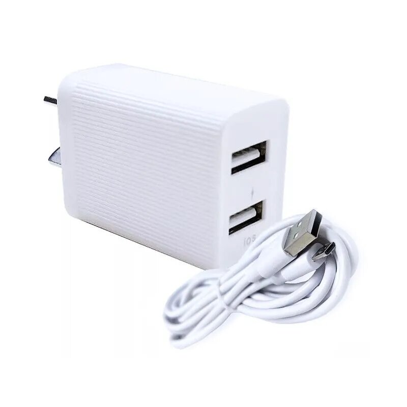 Cargador Celular Carga Rápida 4.8 A 2 Puertos USB + Cable Desmontable Micro USB RC5004800A