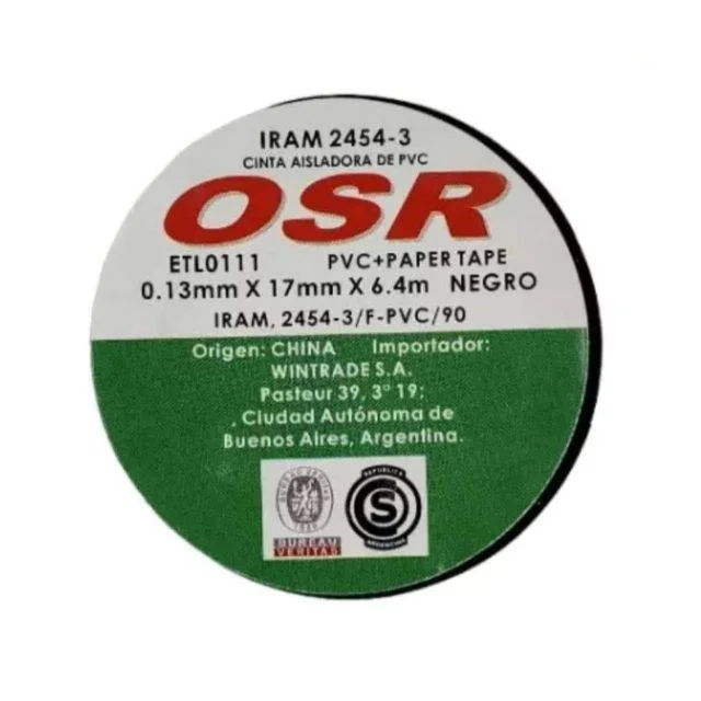 Cinta Aisladora Negra Liso Pvc 17mm X 6.4m Aislante