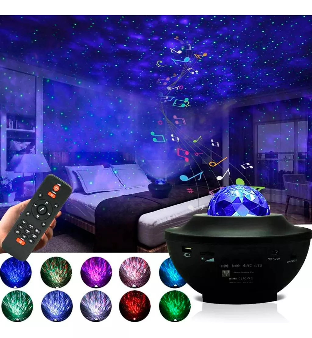 Proyector LED Estrellas Galaxia Bluetooth Parlante TikTok