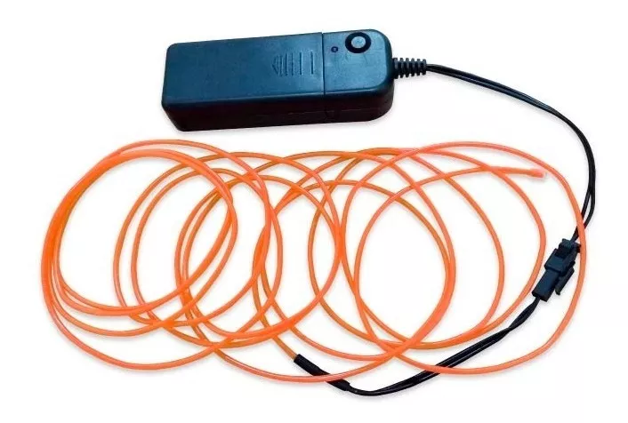 Hilo De Neón Led (el Wire) Con Inverter 3v Tuning 3 Metros Naranja