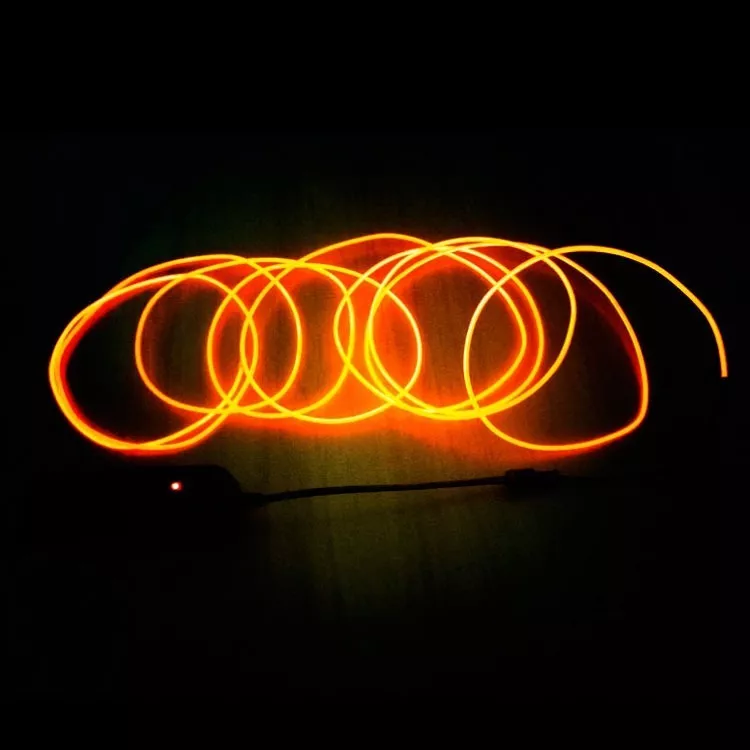 Hilo De Neón Led (el Wire) Con Inverter 3v Tuning 3 Metros Naranja