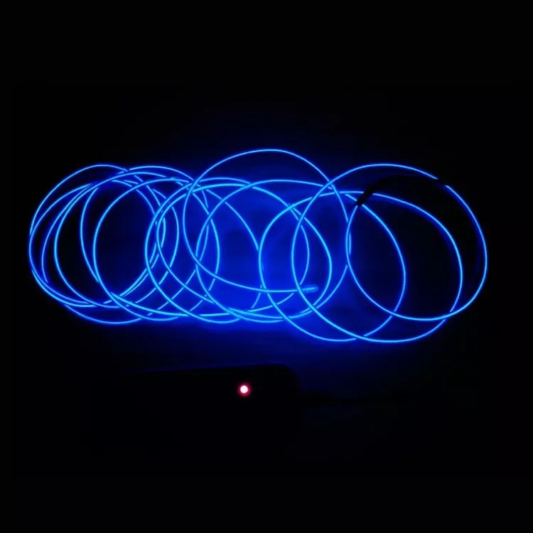 Hilo De Neón Led (el Wire) Con Inverter 3v Tuning 1 Metro Azul