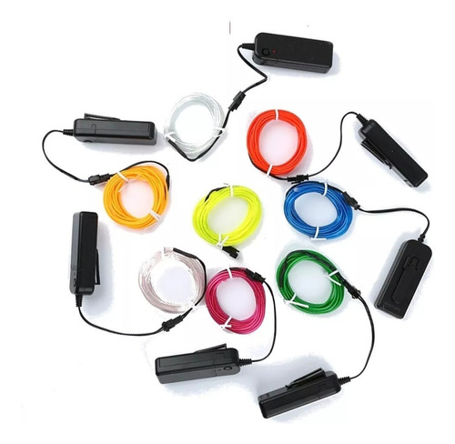 Hilo De Neón Led (el Wire) Con Inverter 3v Tuning 3 Metros Naranja