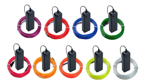 Hilo De Neón Led (el Wire) Con Inverter 3v Tuning 3 Metros Naranja