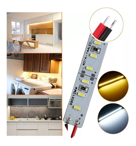 Perfil Aluminio Bajo Mesada Led 12v 1m Alta Potencia Blanco Frío