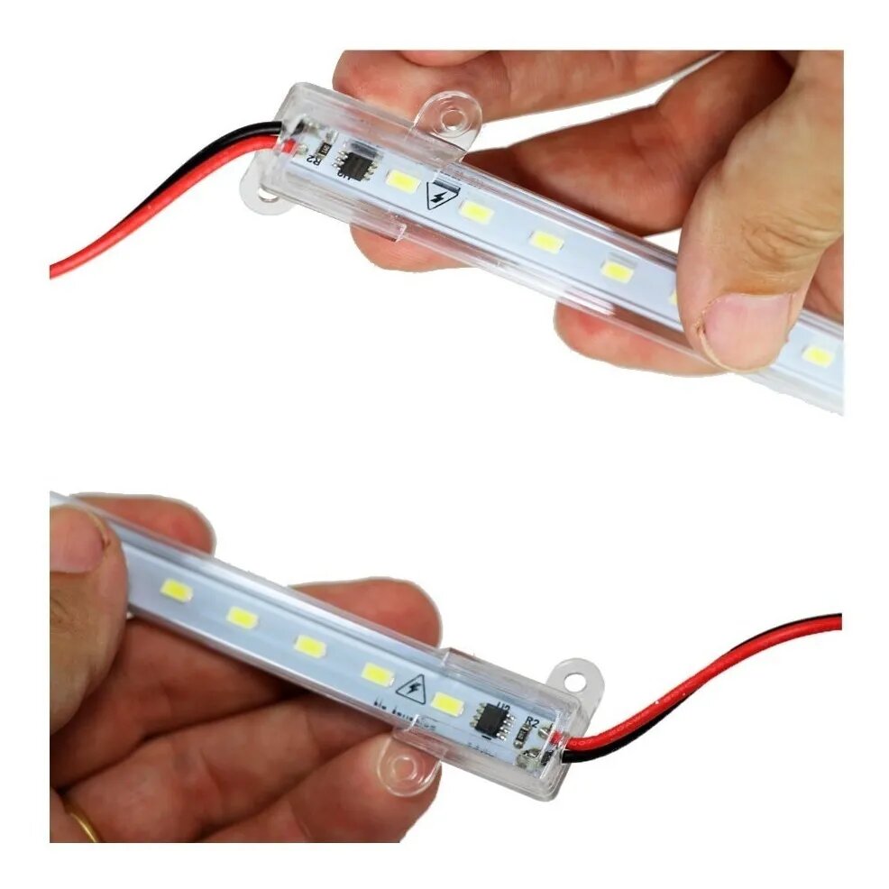 Tira Rígida 72 Leds 1 Metro Con Perfil Aluminio 220 V Azul
