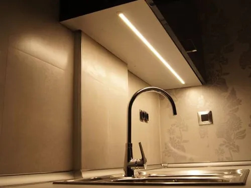 Perfil Aluminio Bajo Mesada Led 12v 1m Alta Potencia Blanco Frío