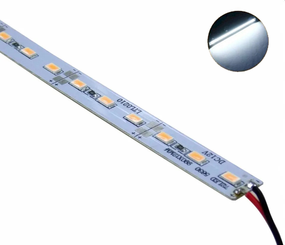 Perfil Aluminio Bajo Mesada Led 12v 1m Alta Potencia Blanco Frío