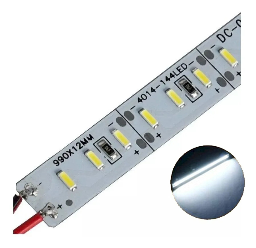 Perfil Aluminio Bajo Mesada Led 12v 1m Alta Potencia Blanco Frío