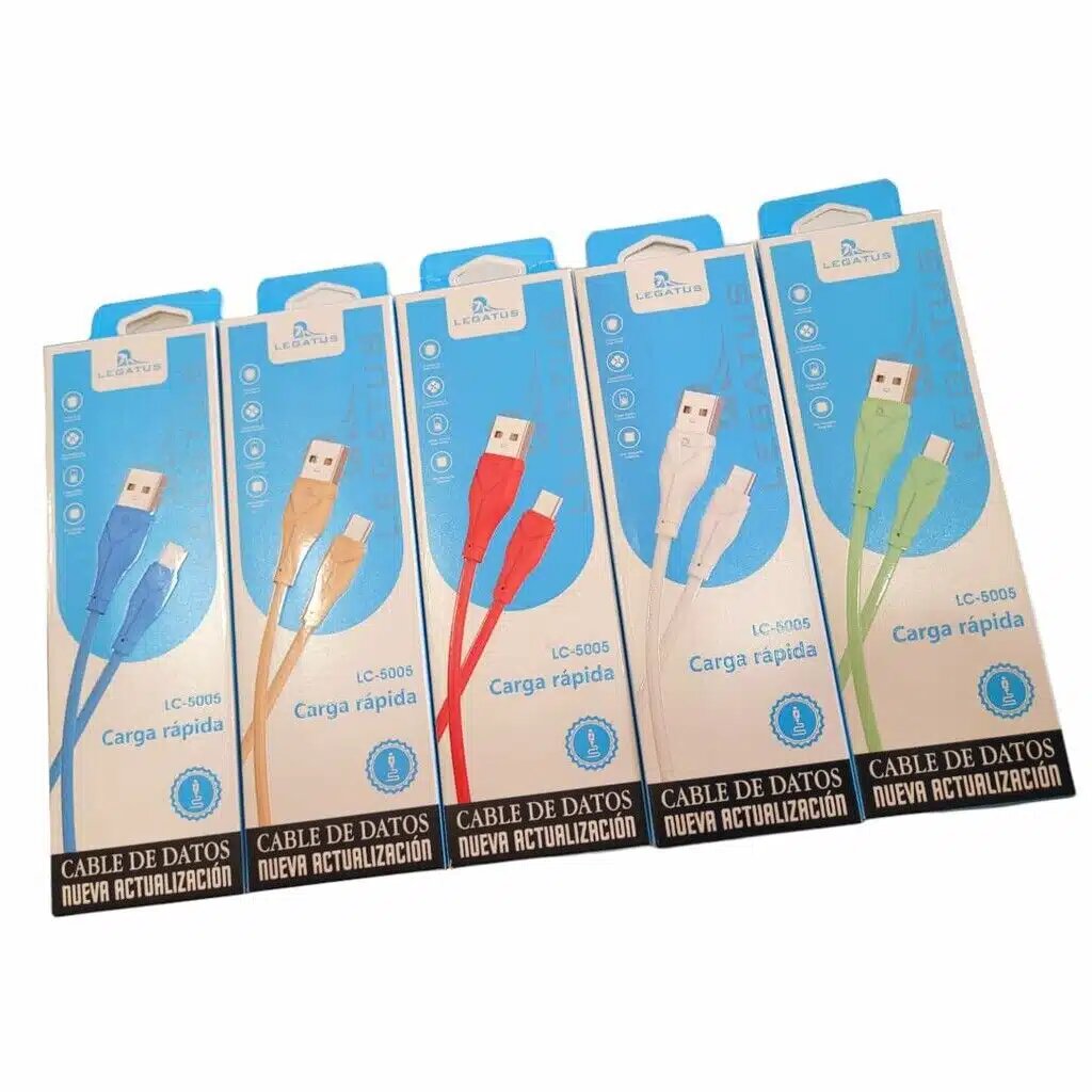 Cable USB A Micro USB Carga Rápida Y Datos Legatus 1 mt Colores