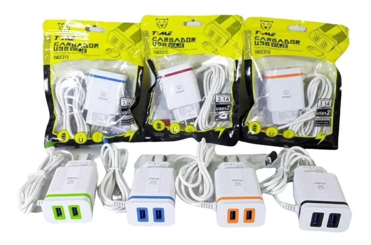 Cargador Celular Micro USB 3.1A + 2 Salida USB Carga Rápida TMCC324