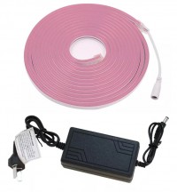 Kit Manguera Luz Neón 5 Mts + Fuente Rosa